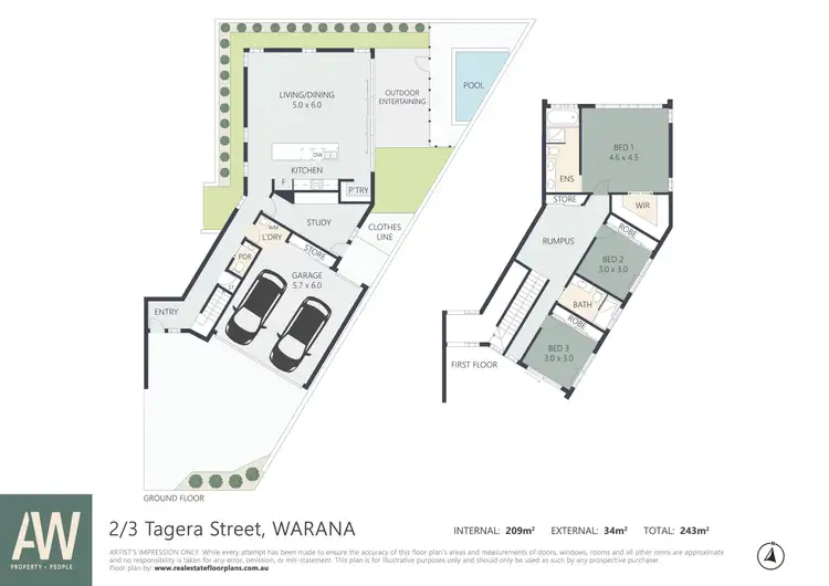 Floorplan of Homely house listing, 2/3 Tagera Street, Warana QLD 4575