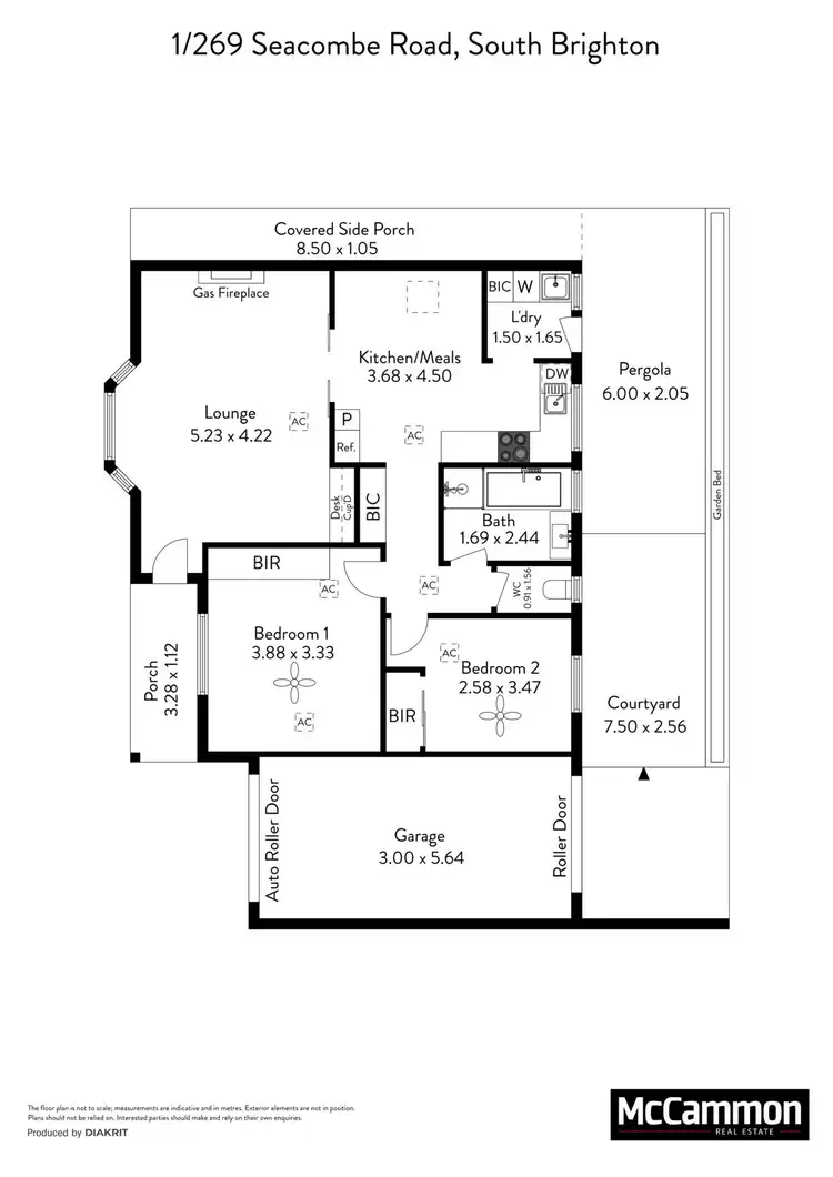 Floorplan of Homely unit listing, 1/269 Seacombe Road, South Brighton SA 5048