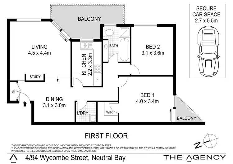 Floorplan of Homely apartment listing, 4/94-96 Wycombe Road, Neutral Bay NSW 2089