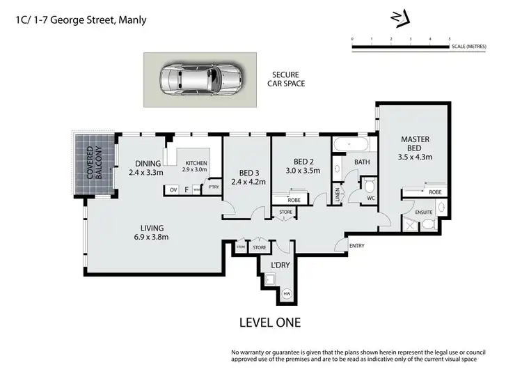 Floorplan of Homely apartment listing, 1C/1-7 George Street, Manly NSW 2095