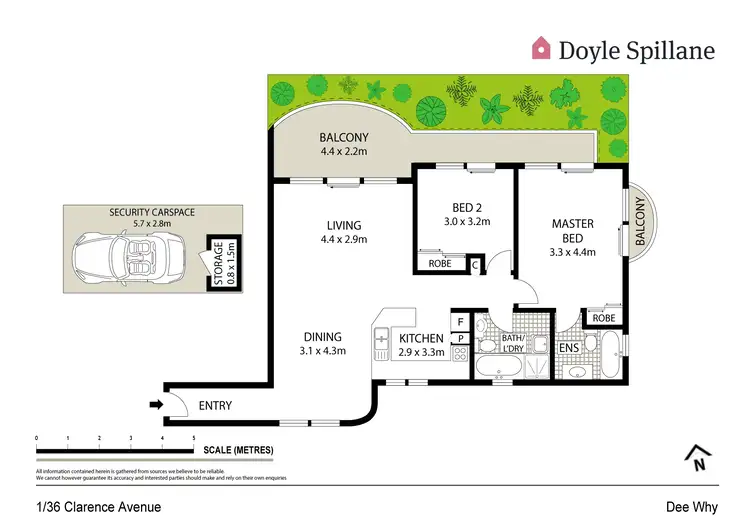 Floorplan of Homely unit listing, 1/36 Clarence Avenue, Dee Why NSW 2099