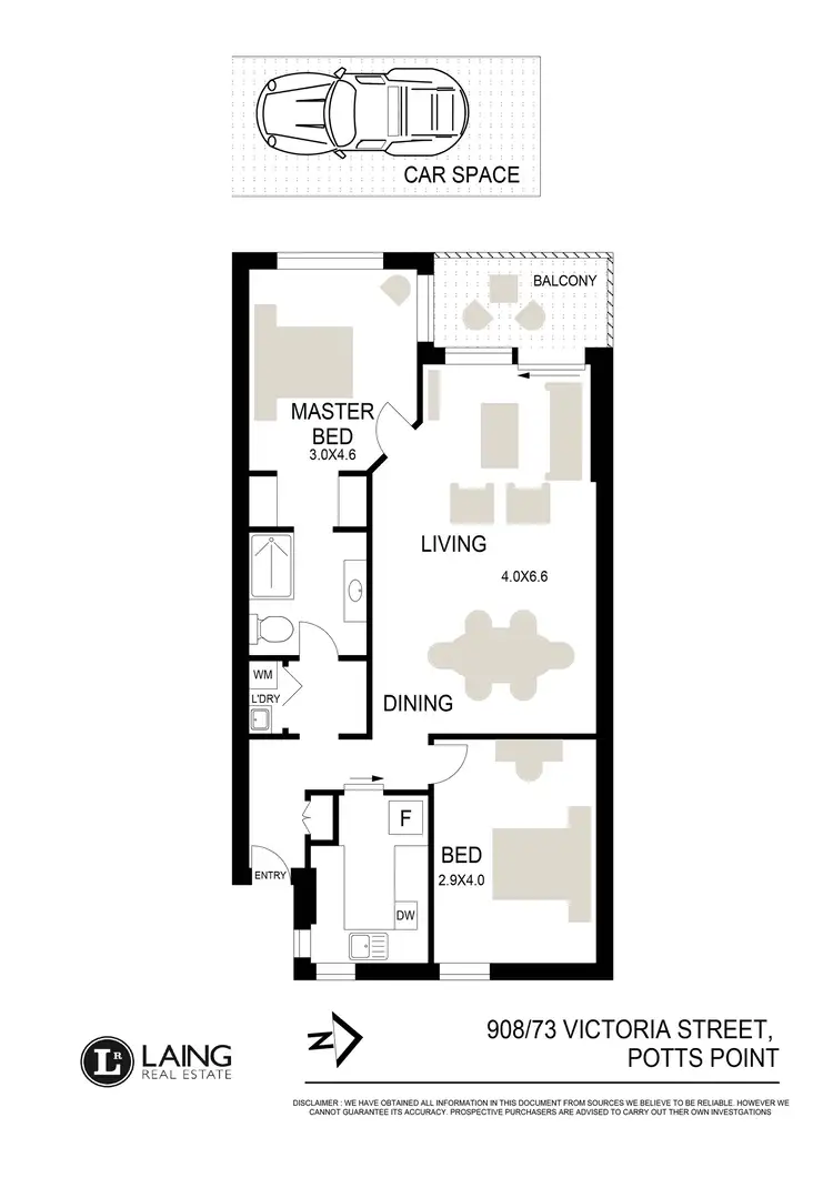 Floorplan of Homely apartment listing, 908/73 Victoria Street, Potts Point NSW 2011
