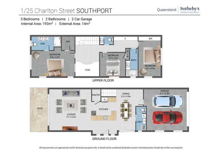 Floorplan of Homely semi-detached listing, 1/25 Charlton Street, Southport QLD 4215