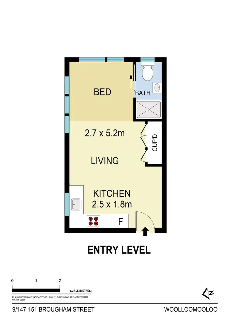 Floorplan of Homely studio listing, 9/147-151 Brougham Street, Woolloomooloo NSW 2011