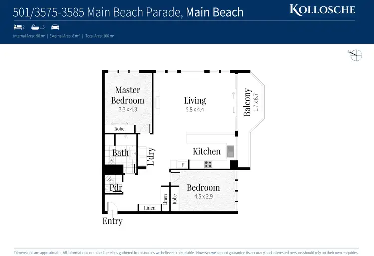 Floorplan of Homely apartment listing, 501/3575-3585 Main Beach Parade, Main Beach QLD 4217