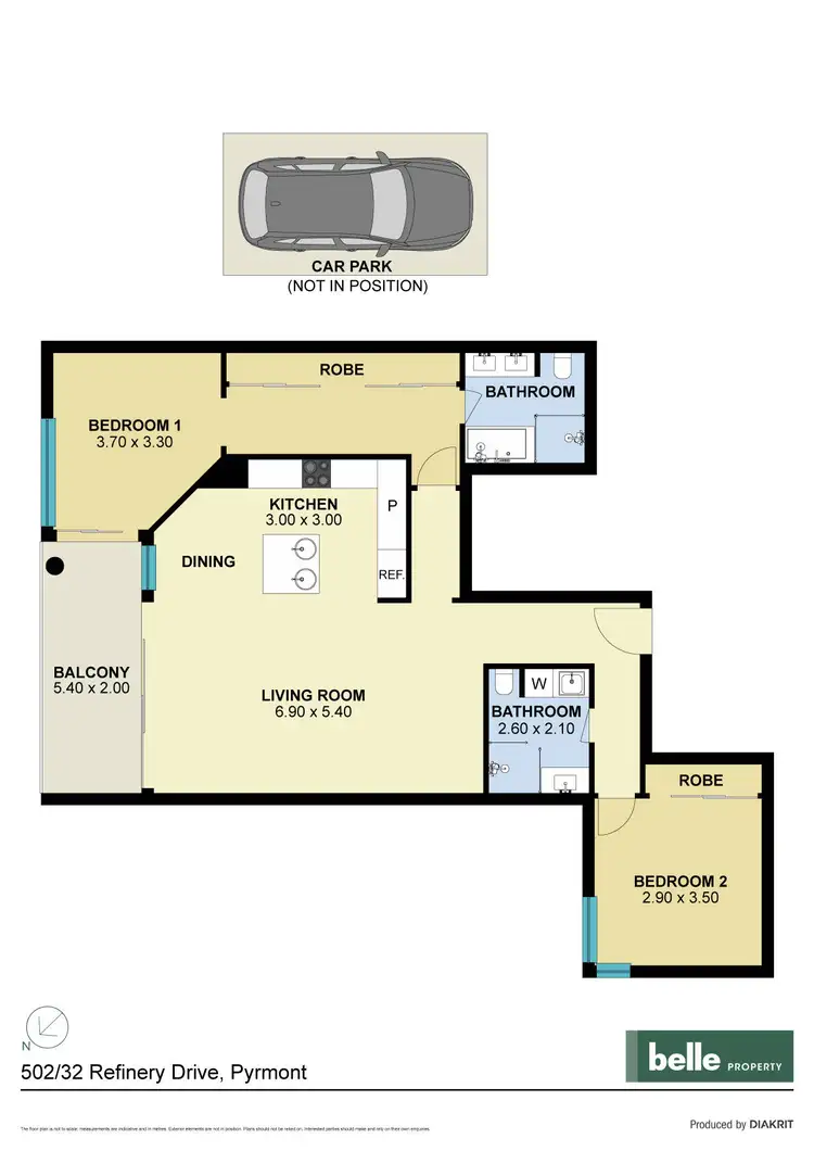 Floorplan of Homely apartment listing, 502/32 Refinery Drive, Pyrmont NSW 2009