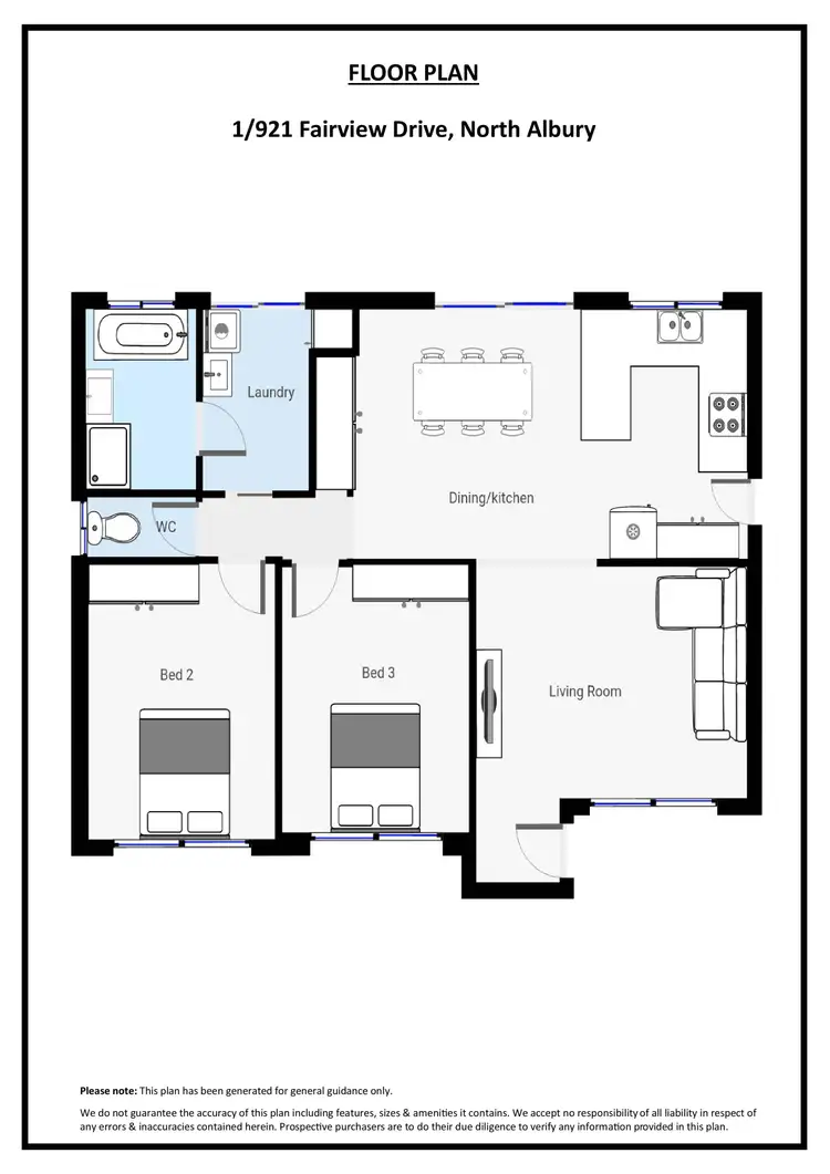 Floorplan of Homely townhouse listing, 1/921 Fairview Drive, North Albury NSW 2640