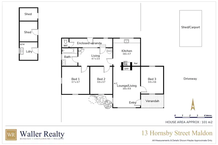 Floorplan of Homely house listing, 13 Hornsby Street, Maldon VIC 3463