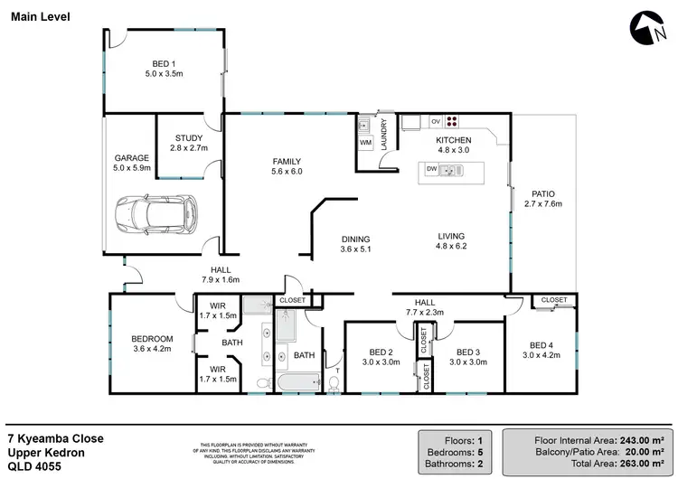 Floorplan of Homely house listing, 7 Kyeamba Close, Upper Kedron QLD 4055