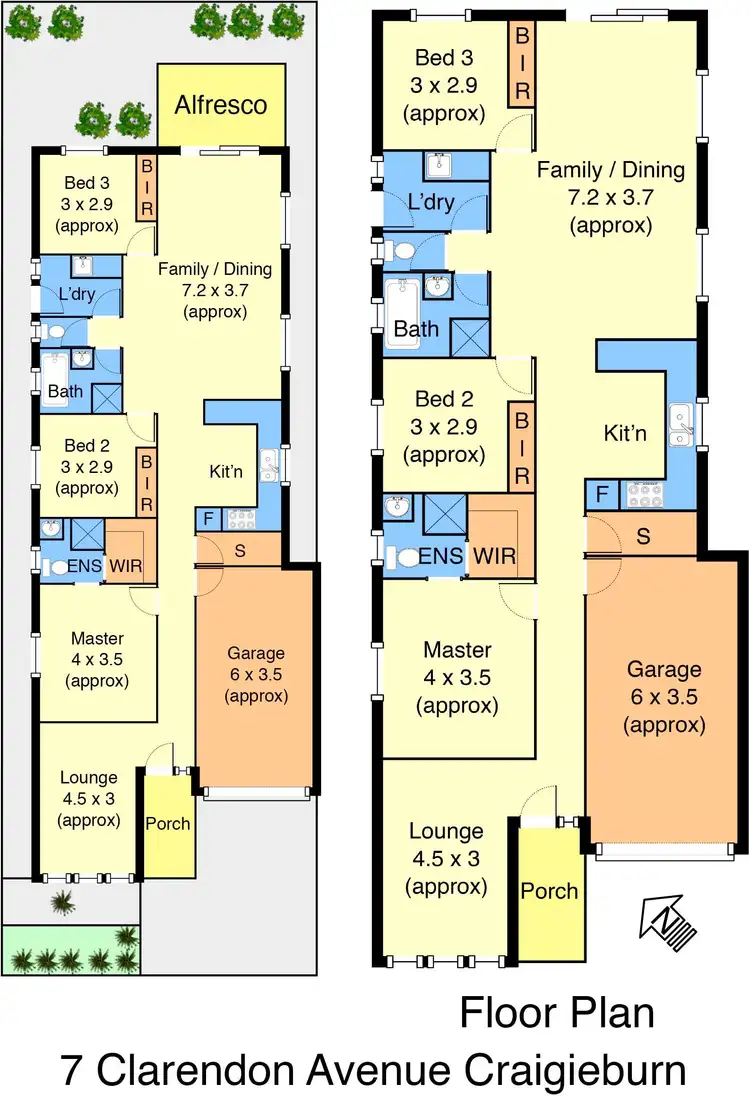 Floorplan of Homely house listing, 7 Clarendon Avenue, Craigieburn VIC 3064