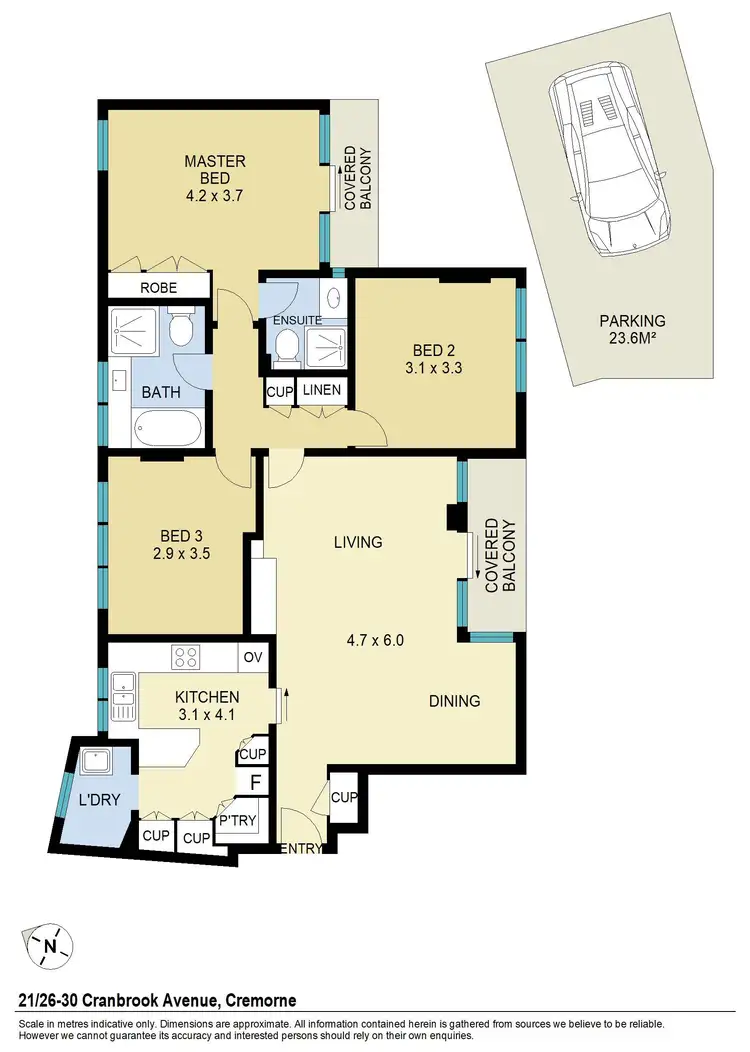 Floorplan of Homely apartment listing, 21/26-30 Cranbrook Avenue, Cremorne NSW 2090