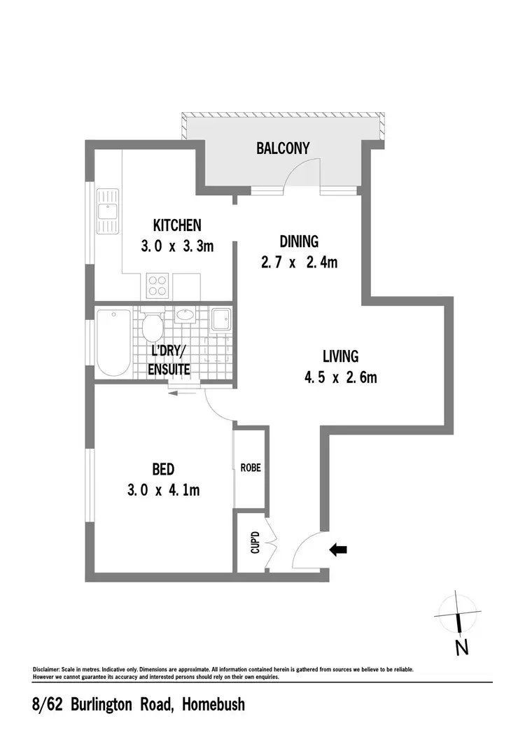 Floorplan of Homely apartment listing, 8/62-66 Burlington Road, Homebush NSW 2140