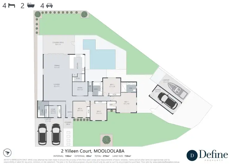 Floorplan of Homely house listing, 2 Yilleen Court, Mooloolaba QLD 4557