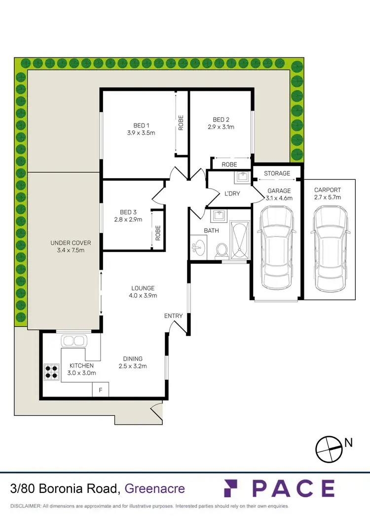 Floorplan of Homely villa listing, 3/80 Boronia Road, Greenacre NSW 2190