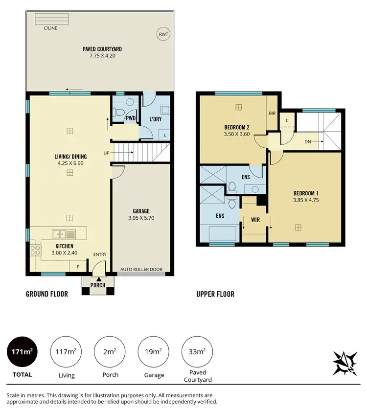 Floorplan of Homely townhouse listing, 5/13-15 Piccadilly Crescent, Campbelltown SA 5074