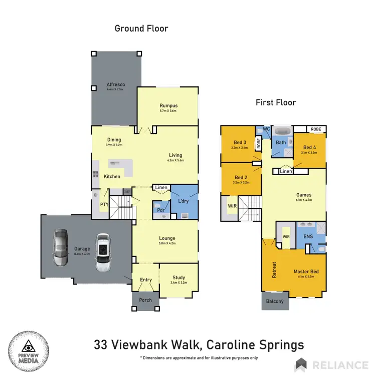 Floorplan of Homely house listing, 33 Viewbank Walk, Caroline Springs VIC 3023