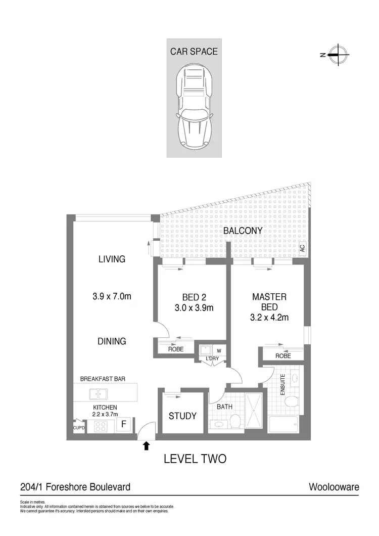 Floorplan of Homely unit listing, 204/1 Foreshore Boulevard, Woolooware NSW 2230