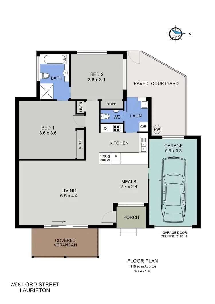 Floorplan of Homely villa listing, 7/68 Lord Street, Laurieton NSW 2443