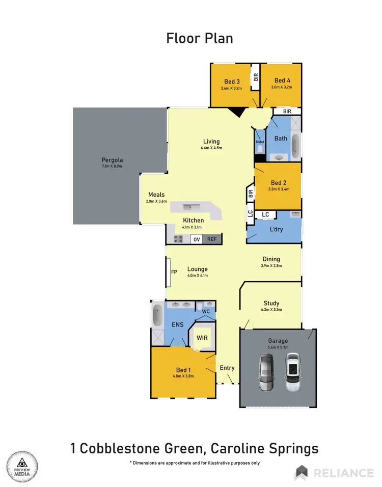 Floorplan of Homely house listing, 1 Cobblestone Green, Caroline Springs VIC 3023