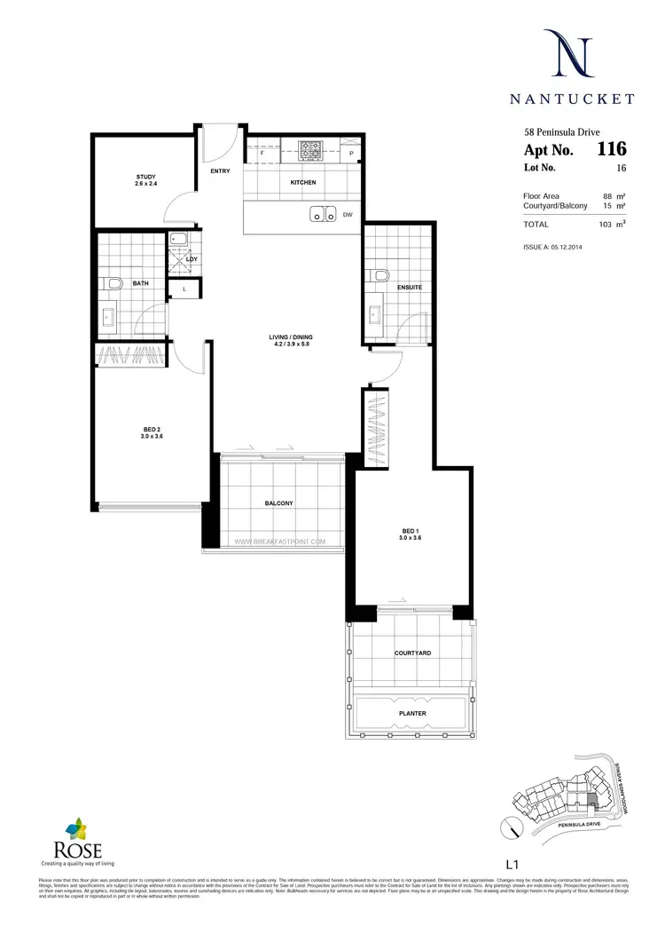 Floorplan of Homely apartment listing, 116/58 Peninsula Drive, Breakfast Point NSW 2137