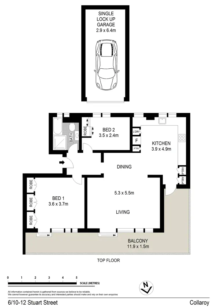 Floorplan of Homely apartment listing, 6/10-12 Stuart Street, Collaroy NSW 2097