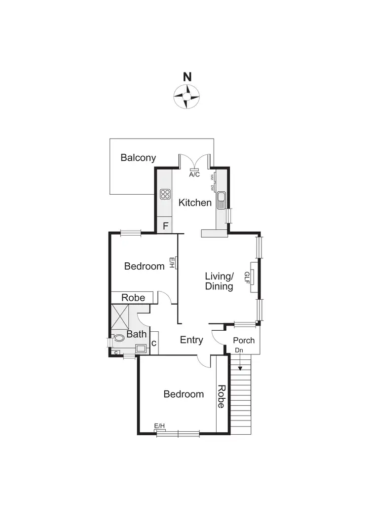 Floorplan of Homely apartment listing, 2/17 Wrexham Road, Windsor VIC 3181