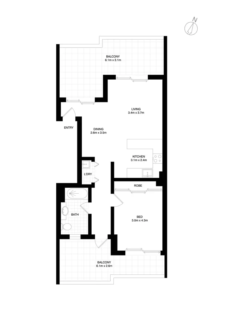 Floorplan of Homely apartment listing, 42/58 Belmont Street, Alexandria NSW 2015