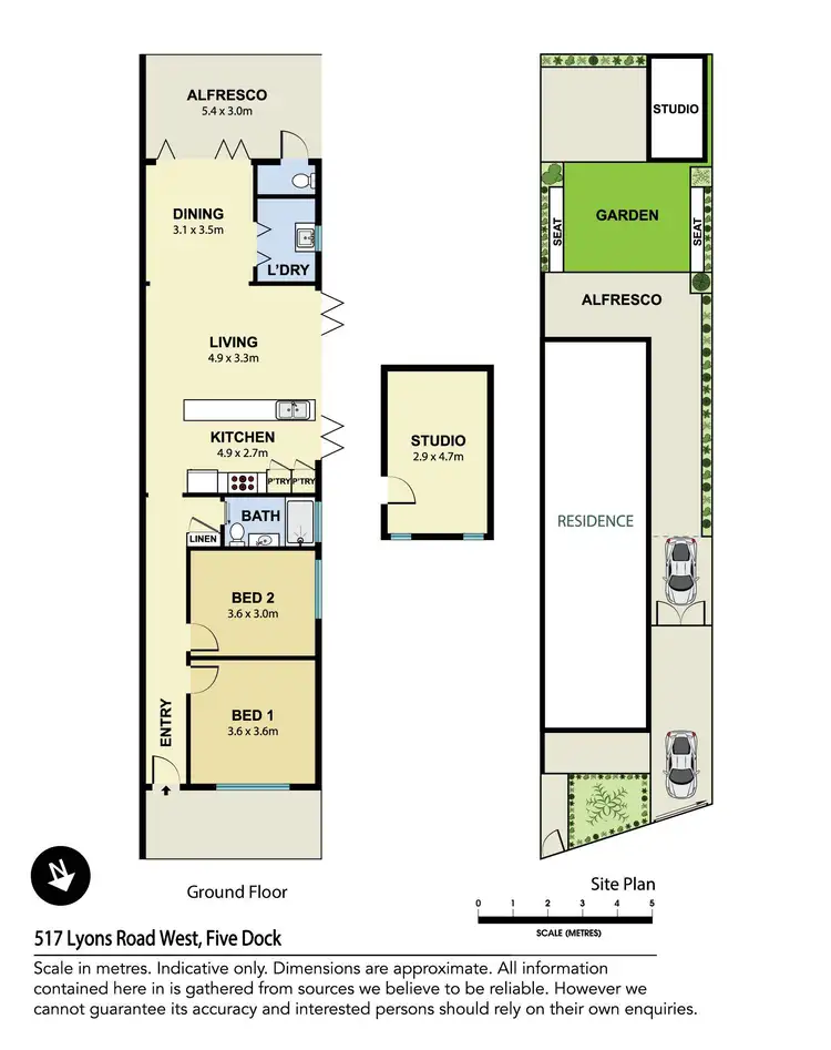 Floorplan of Homely semi-detached listing, 517 Lyons Road West, Five Dock NSW 2046