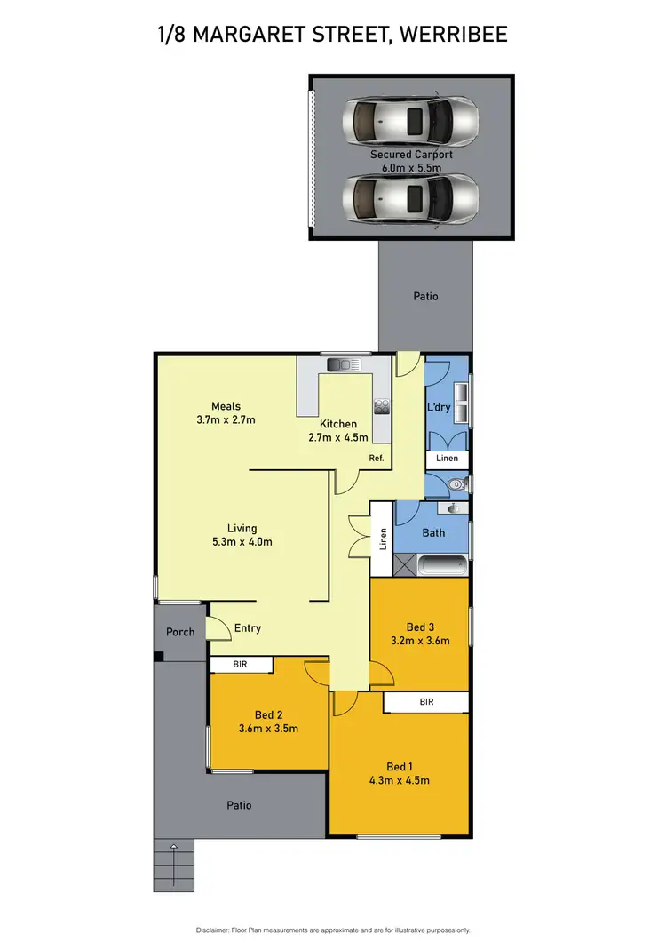 Floorplan of Homely house listing, 1/8 Margaret Street, Werribee VIC 3030