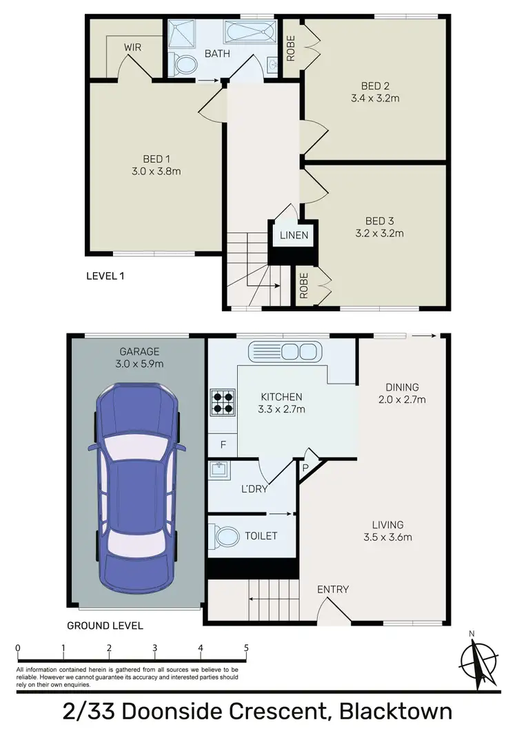 Floorplan of Homely townhouse listing, 2/33 Doonside Crescent, Blacktown NSW 2148