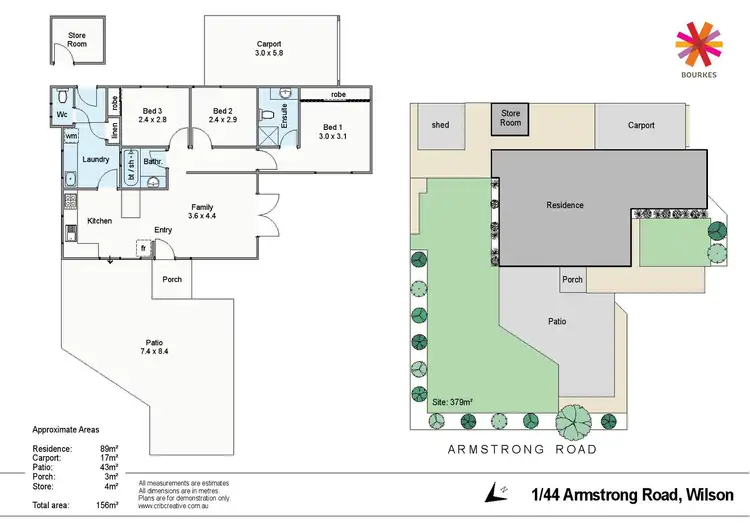 Floorplan of Homely villa listing, 1/44 Armstrong Road, Wilson WA 6107