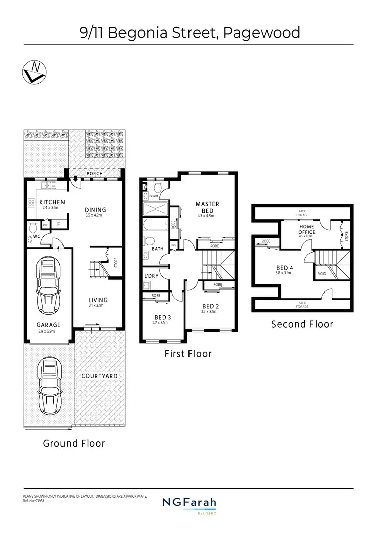 Floorplan of Homely townhouse listing, 9/11-13 Begonia Street, Pagewood NSW 2035
