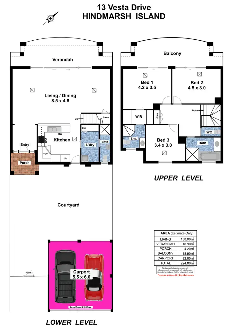Floorplan of Homely townhouse listing, 13 Vesta Drive, Hindmarsh Island SA 5214