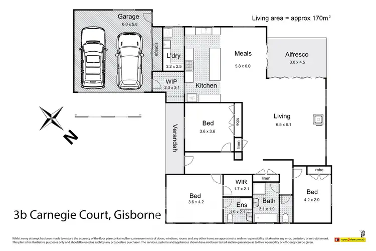 Floorplan of Homely house listing, 3B Carnegie Court, Gisborne VIC 3437