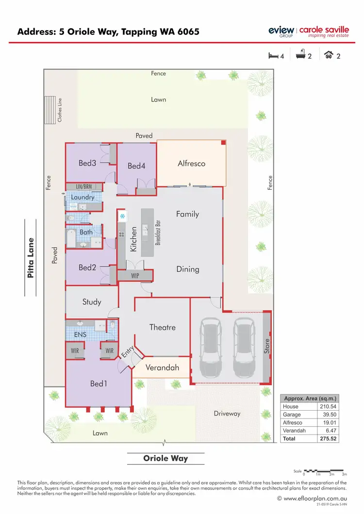 Floorplan of Homely house listing, 5 Oriole Way, Tapping WA 6065