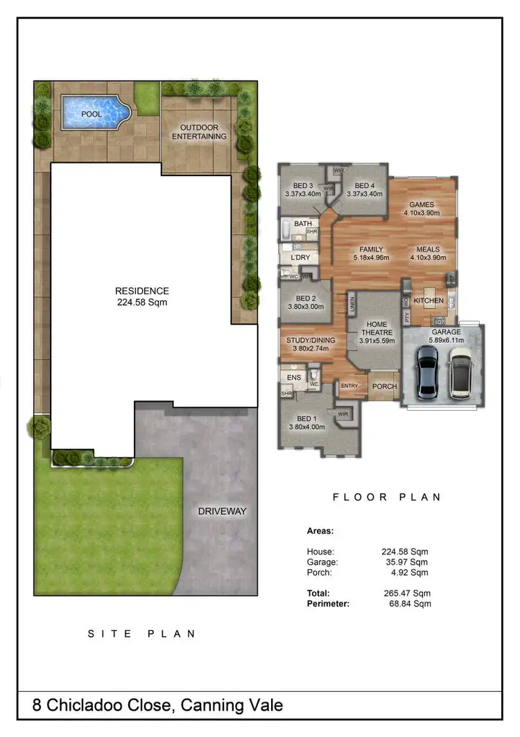 Floorplan of Homely house listing, 8 Chicladoo Close, Canning Vale WA 6155