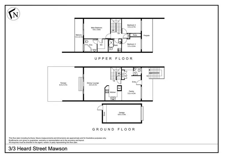 Floorplan of Homely townhouse listing, 3/3 Heard Street, Mawson ACT 2607