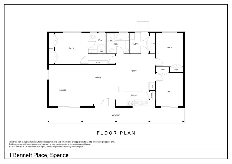 Floorplan of Homely house listing, 1 Bennet Place, Spence ACT 2615