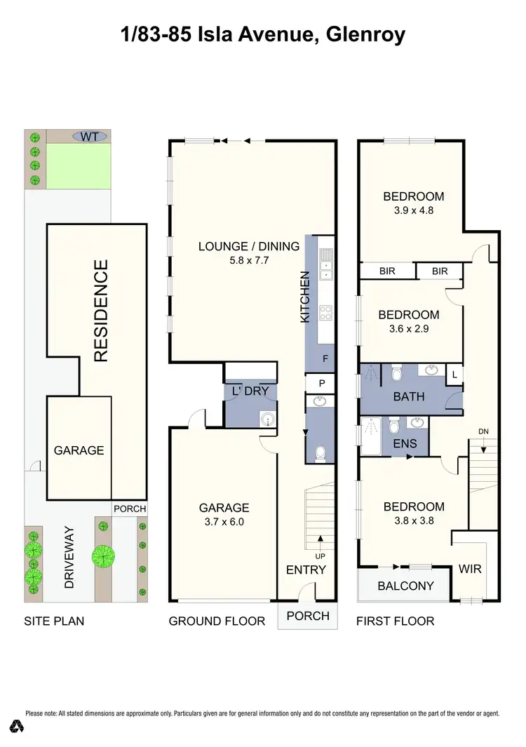 Floorplan of Homely townhouse listing, 1/83-85 Isla Avenue, Glenroy VIC 3046