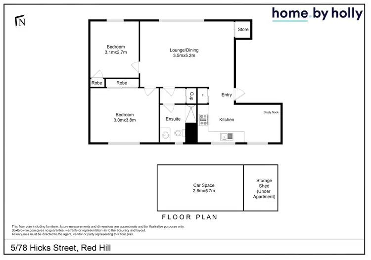 Floorplan of Homely unit listing, 5/78 Hicks Street, Red Hill ACT 2603