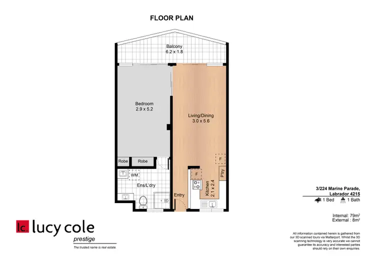 Floorplan of Homely unit listing, 3/224 Marine Parade, Labrador QLD 4215