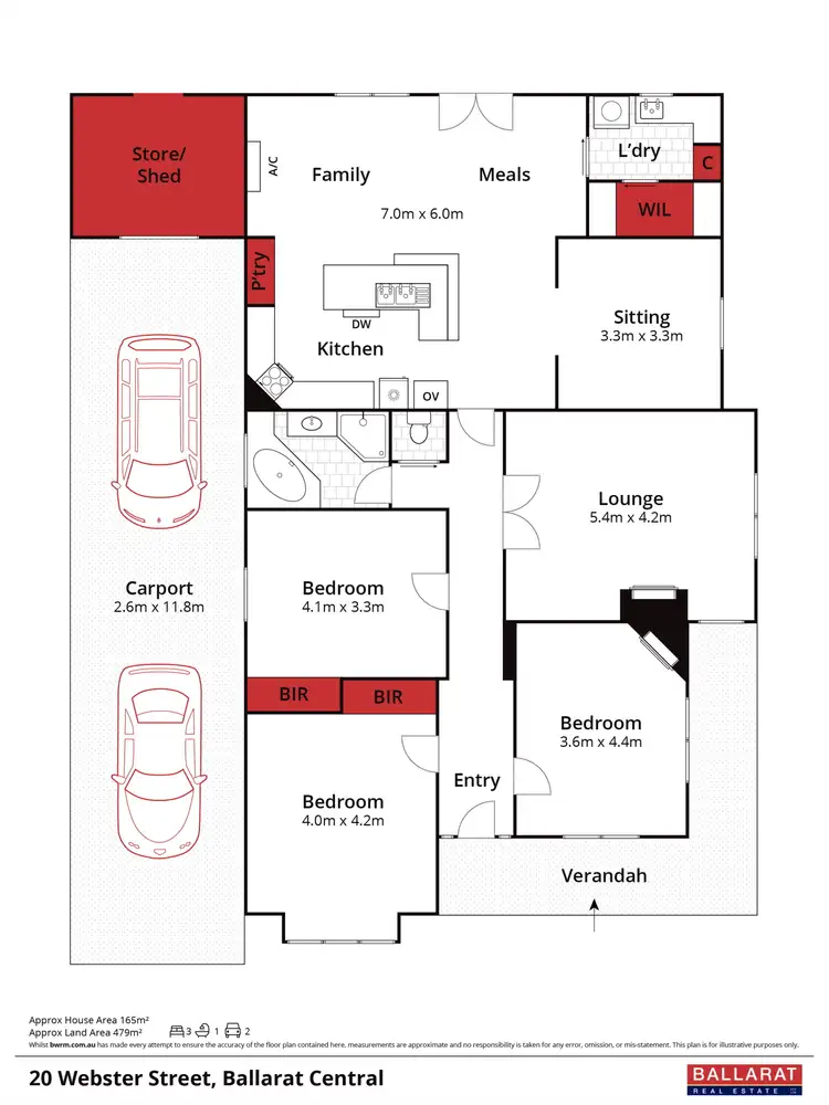 Floorplan of Homely house listing, 20 Webster Street, Ballarat Central VIC 3350