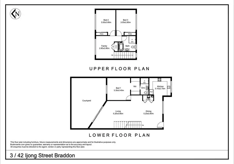Floorplan of Homely townhouse listing, 3/42 Ijong Street, Braddon ACT 2612