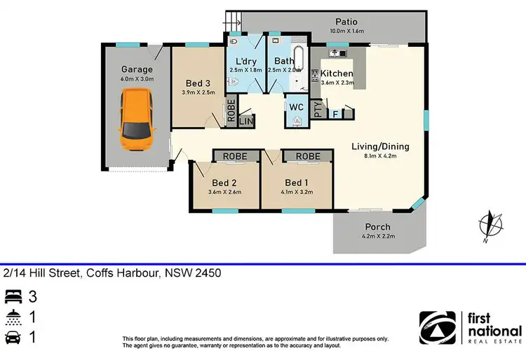 Floorplan of Homely villa listing, 2/14 Hill Street, Coffs Harbour NSW 2450