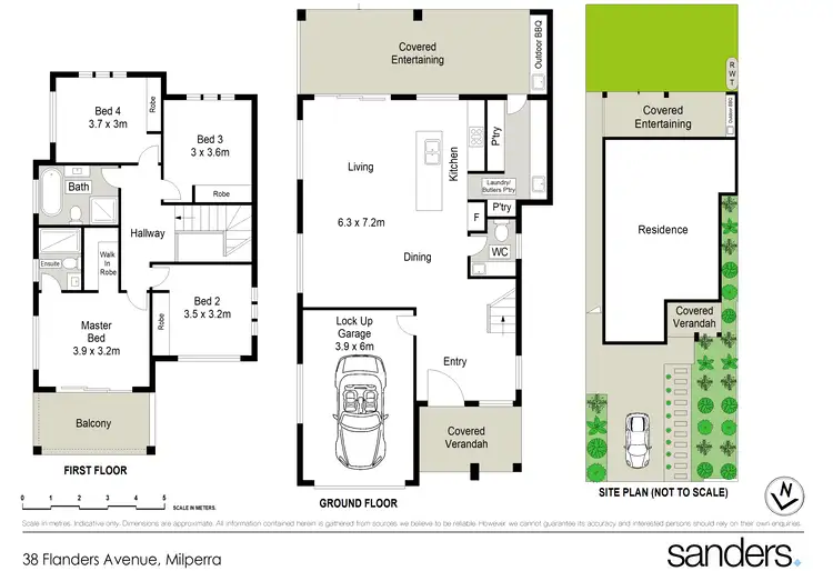 Floorplan of Homely semi-detached listing, 38 Flanders Avenue, Milperra NSW 2214