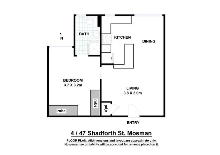 Floorplan of Homely apartment listing, 4/47 Shadforth Street, Mosman NSW 2088