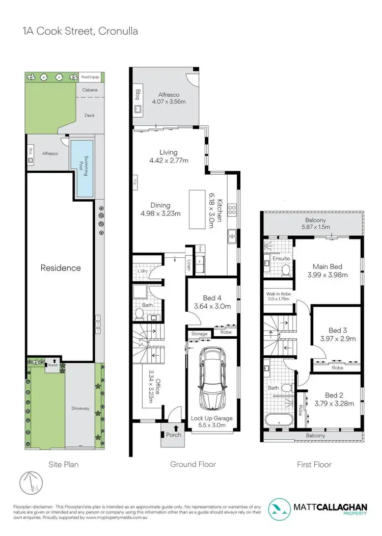 Floorplan of Homely semi-detached listing, 1a Cook Street, Cronulla NSW 2230