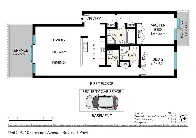 Floorplan of Homely apartment listing, 206/10 Orchards Avenue, Breakfast Point NSW 2137