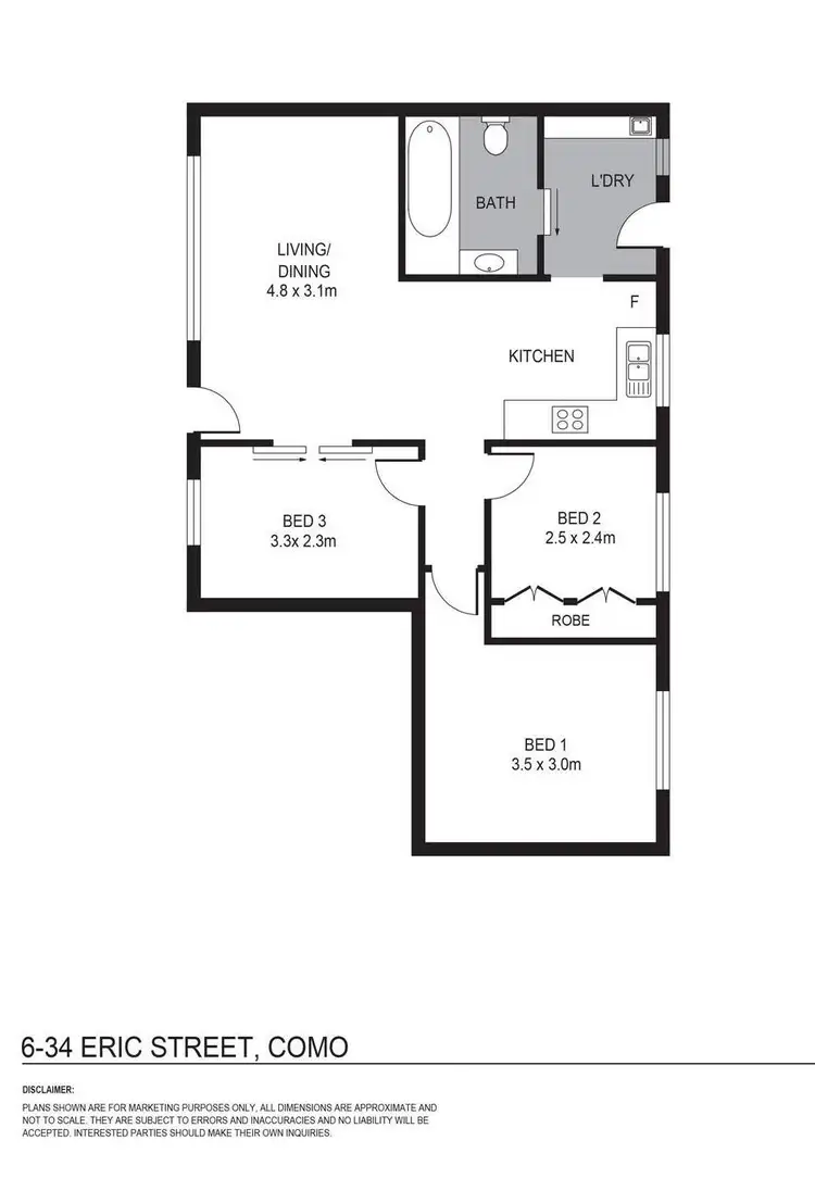 Floorplan of Homely villa listing, 6/34 Eric Street, Como WA 6152