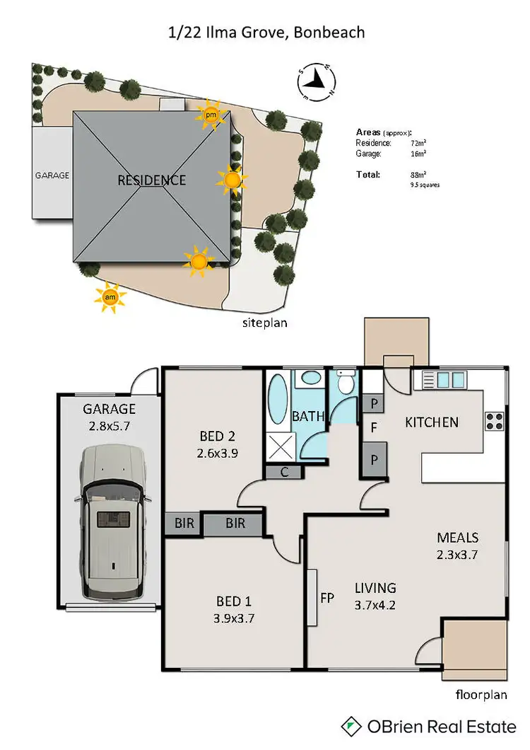 Floorplan of Homely unit listing, 1/22 Ilma Grove, Bonbeach VIC 3196
